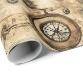 Grunge Rustikale Steampunkuhr (9) Geschenkpapier (Rolleneckpunkt)