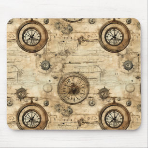 Grunge Rustikale Steampunkuhr (9) Mousepad