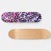 Grunge Sassy Pink Lila Blumenskizze Skateboard (Horizontal)