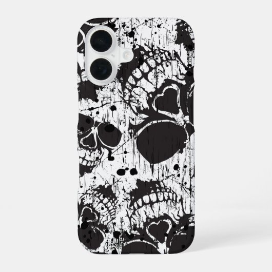 Grunge-Schädel iPhone 16 Hülle (Rückseite)