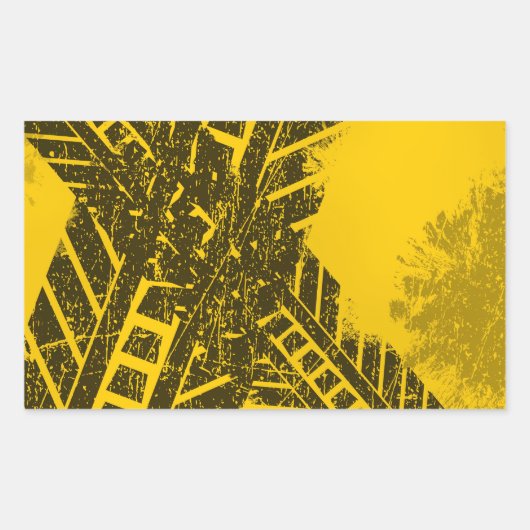 Grunge-Schild für schwarze Reifen Rechteckiger Aufkleber (Vorderseite)