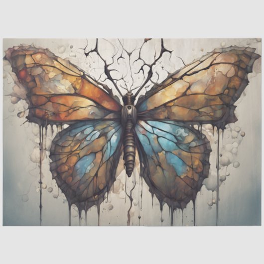 Grunge Schmetterling Decoupage Papier (Vorderseite)