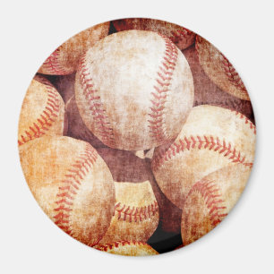 Grunge-schmutzige-vintage-abgenutzte-Baseball-Spor Magnet