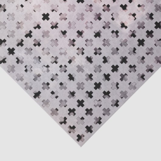 Grunge-Schwarz-weißes verblaßtes queres Seidenpapier (Ausschnitt)