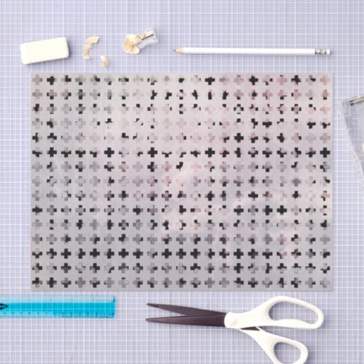 Grunge-Schwarz-weißes verblaßtes queres Seidenpapier (Handwerk)