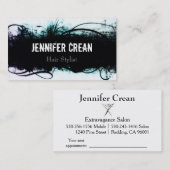 Grunge-schwarze und aquamarine Geschäfts-Karte Terminkarte (Vorne/Hinten)