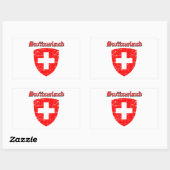 Grunge Schweiz Wappendesigns Rechteckiger Aufkleber (Blatt)