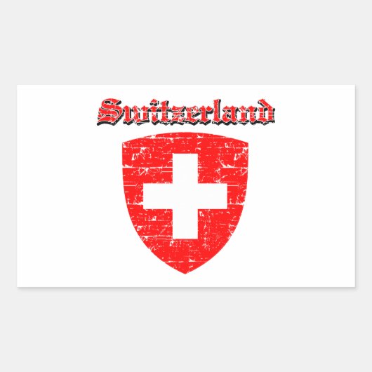 Grunge Schweiz Wappendesigns Rechteckiger Aufkleber (Vorderseite)