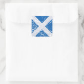 Grunge Scottish Flag Quadratischer Aufkleber (Tasche)
