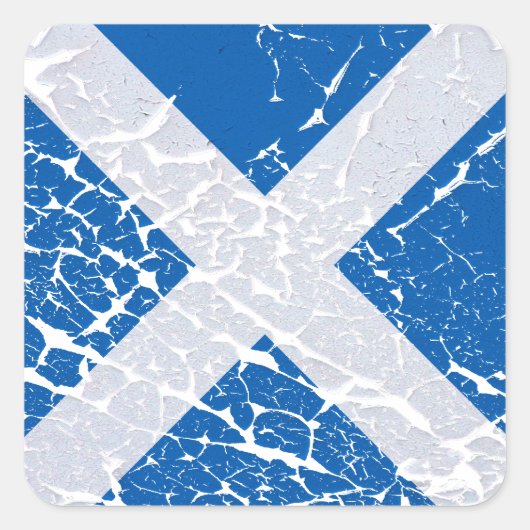 Grunge Scottish Flag Quadratischer Aufkleber (Vorderseite)