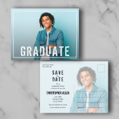 Grunge Script Foto Graduate Save the Date Postkarte