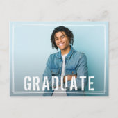 Grunge Script Foto Graduate Save the Date Postkarte (Vorderseite)