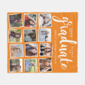 Grunge Script Graduate 12 Foto Collage Orange Fleecedecke (Vorderseite (Horizontal))