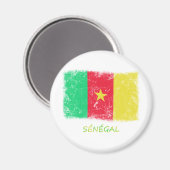 Grunge Senegal Flag Magnet (Vorderseite/Rückseite)