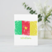 Grunge Senegal Flag Postkarte (Stehend Vorderseite)