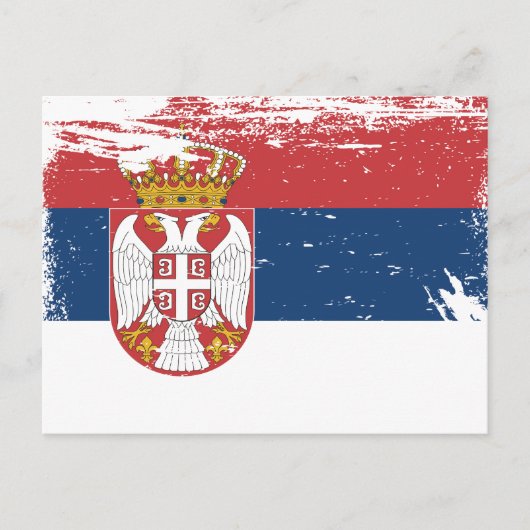 Grunge Serbien Fahne Postkarte (Vorderseite)