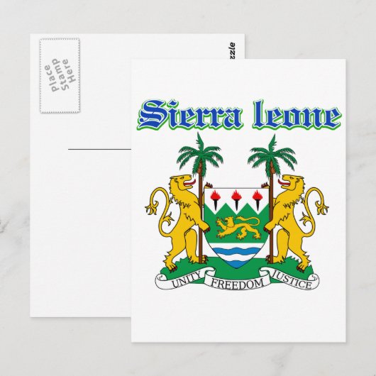 Grunge Sierra Leone Wappendesigns Postkarte (Vorne/Hinten)
