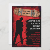 Grunge Skateboarding Geburtstagsparty Einladungen (Vorderseite)