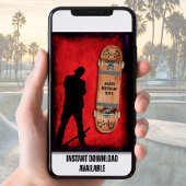 Grunge Skateboarding Happy Birthday Card Karte