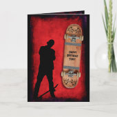 Grunge Skateboarding Happy Birthday Card Karte (Vorderseite)