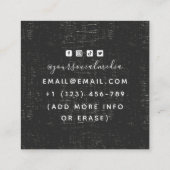 Grunge Skeleton Hand Floral Rose Tattoo Artist Quadratische Visitenkarte (Rückseite)