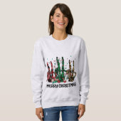 Grunge Skeleton Hands Frohe Weihnachten Sweatshirt (Vorne ganz)