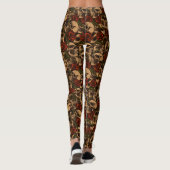 Grunge Skeleton Music Microphone Muster Leggings (Rückseite)