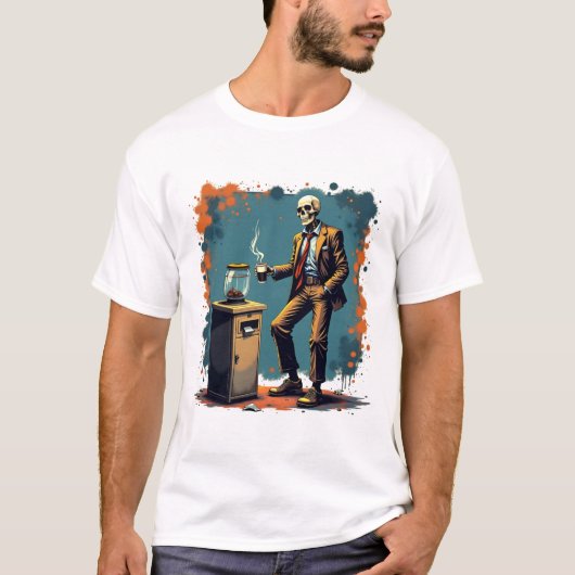 Grunge Skeleton Office T-Shirt (Vorderseite)