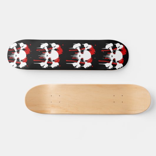 Grunge Skull and Bones Muster Skateboard (Horizontal)