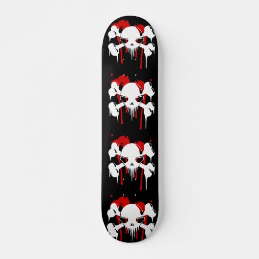 Grunge Skull and Bones Muster Skateboard (Vorne)