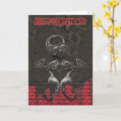 Grunge Skull Geburtstagskarte Karte (Gelbe Blume)