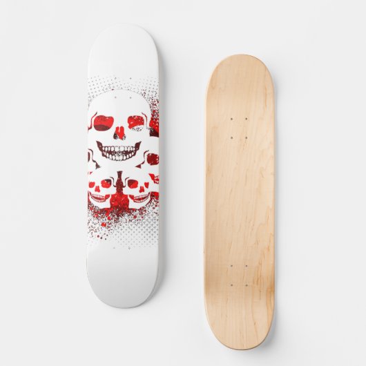 Grunge Skull Pattern Skateboard (Vorderseite)