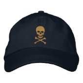 Grunge Skull und Crossbones bestickte Cap Bestickte Kappe (Vorderseite)