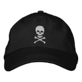 Grunge Skull und Crossbones bestickte Cap Bestickte Kappe (Vorderseite)