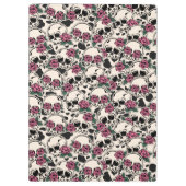 Grunge Skull und Rose Mit Monogramm Zwischenablage Klemmbrett (Rückseite)