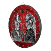 Grunge Skull Wedding & Anniversary Party Dartscheibe (Vorderseite rechts)