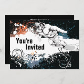 Grunge Snowboarden Geburtstagsparty Einladung (Vorne/Hinten)