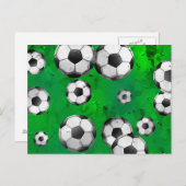 Grunge Soccer Postkarte (Vorne/Hinten)