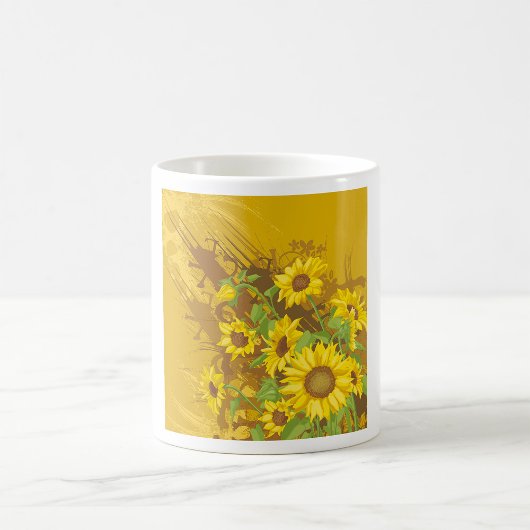 Grunge Sonnenblumen Kunst Bold Rustikal Gelbe Blüt Kaffeetasse