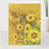 Grunge Sonnenblumen Kunst Bold Rustikal Gelbe Blüt Karte (Vorderseite)