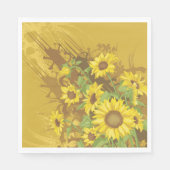 Grunge Sonnenblumen Kunst Bold Rustikal Gelbe Blüt Serviette (Vorderseite)