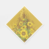 Grunge Sonnenblumen Kunst Bold Rustikal Gelbe Blüt Serviette (Ecke)
