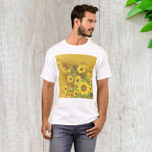Grunge Sonnenblumen Kunst Bold Rustikal Gelbe Blüt T-Shirt