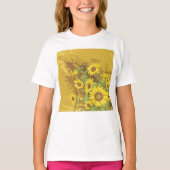 Grunge Sonnenblumen Kunst Bold Rustikal Gelbe Blüt T-Shirt (Vorderseite)