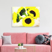 Grunge Sonnenblumen Leinwanddruck (Insitu (Wohnzimmer))
