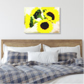Grunge Sonnenblumen Leinwanddruck (Insitu (Schlafzimmer))