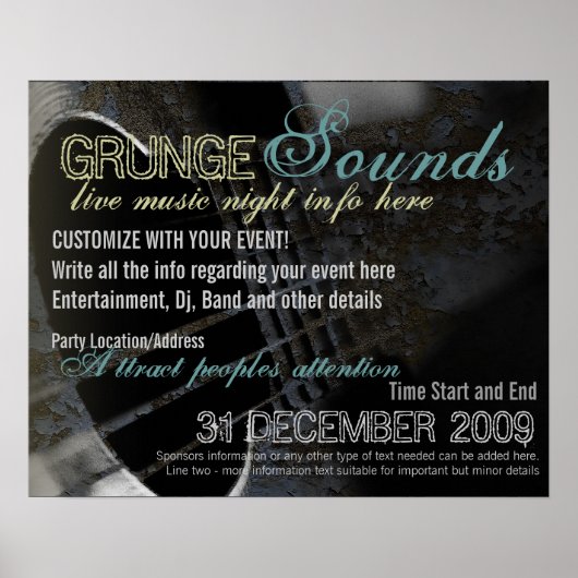 Grunge Sounds Event Poster (Vorne)