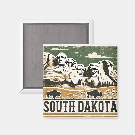 Grunge South Dakota Magnet (Vorderseite/Rückseite)
