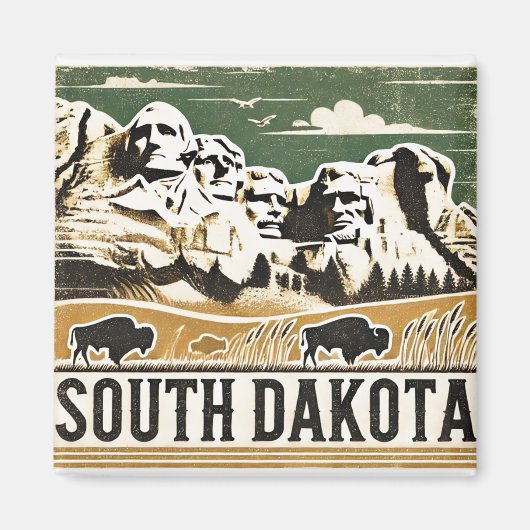Grunge South Dakota Magnet (Vorne)