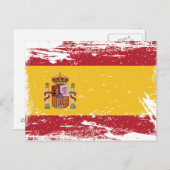 Grunge Spain Flag Postkarte (Vorne/Hinten)